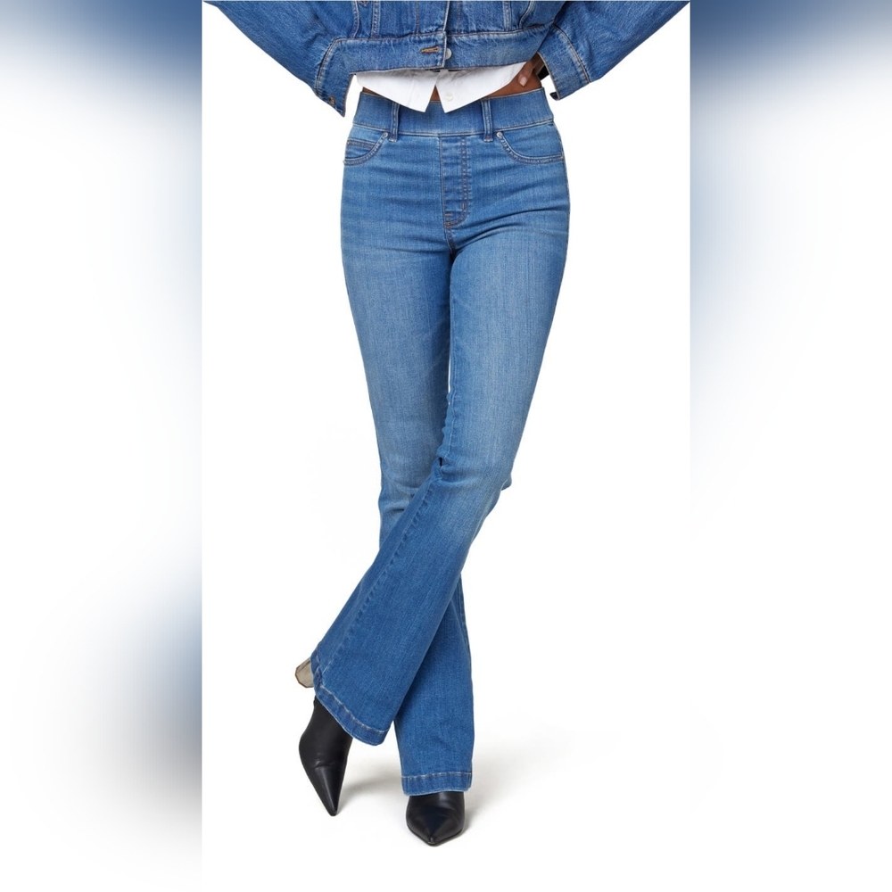 Spanx Flare Leg Pull-on Color Vintage Indigo Dinem Pants Size Large - Picture 4 of 13
